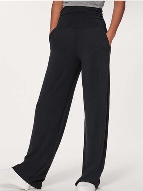 lululemon athletica Wide-Leg Fold-Over Waist Pants - Black
